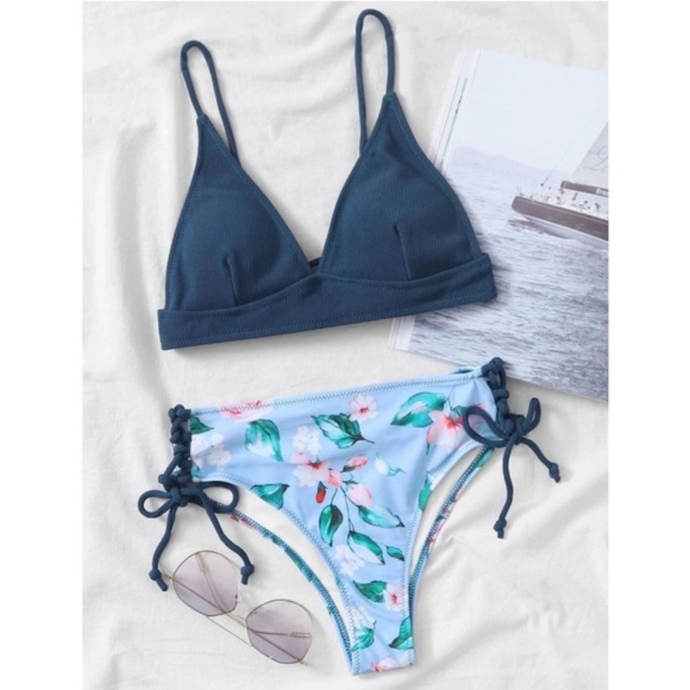 JUST ARRIVED! Indigo Boho Lace-Up 2pc Bikini Set